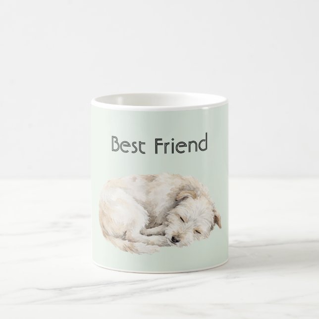 Bästa vän Mint Vit Hund Kaffemugg (Center)