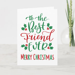 Bästa vän någonsin God jul-typografi Kort