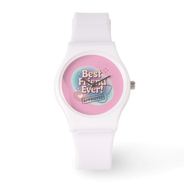 Bästa vän någonsin, godkänd textdesign armbandsur (Framsida)