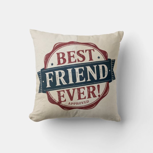 Bästa vän någonsin-godkänd textdesign kudde (Framsida)