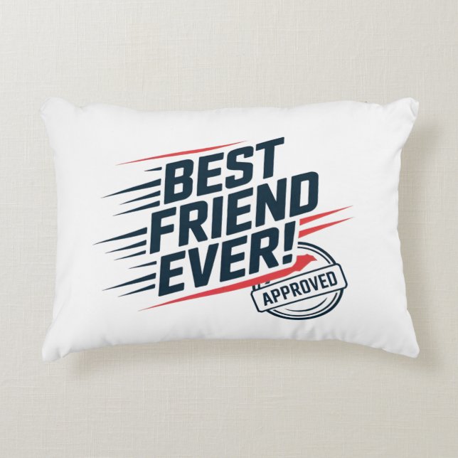 Bästa vän någonsin, godkänd textdesign prydnadskudde (Framsidan)