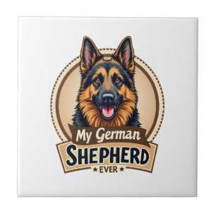 Bästa vän någonsin Min schäfer Vintage hund Lo Kakelplatta