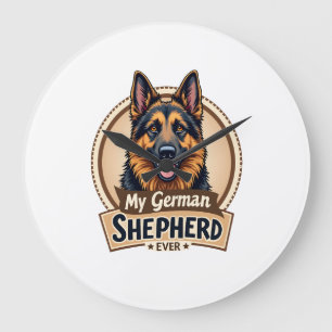 Bästa vän någonsin Min tyska schäferhund Vintage h Stor Klocka