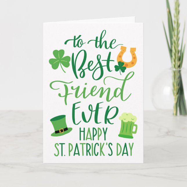 Bästa vän någonsin på St. Patricks dag  Kort (Framsida)