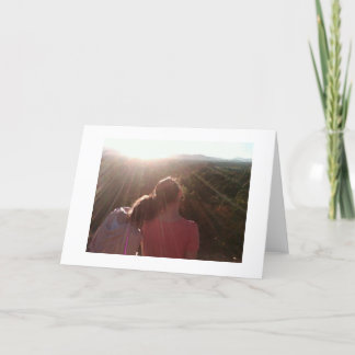 Bästa vän och en solnedgång kort