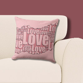 Bästa vän Pink Love Typografi Mönster Kudde