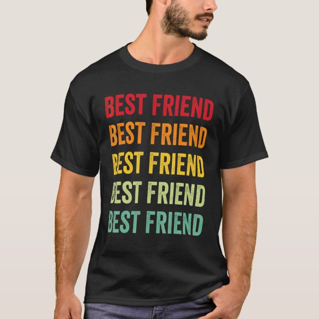 Bästa vän regnbowtext  Bästa vän Färgrik T Shirt (Framsida)
