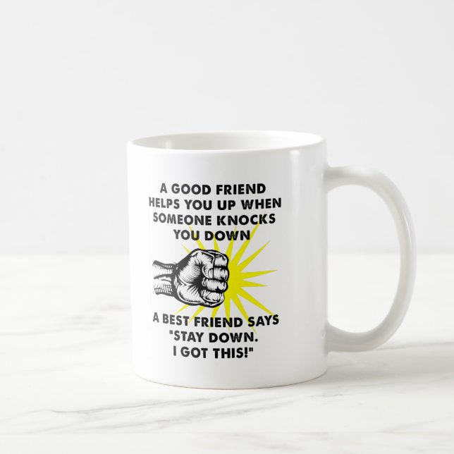 Bästa vän rolig fighting-mugg kaffemugg (Höger)