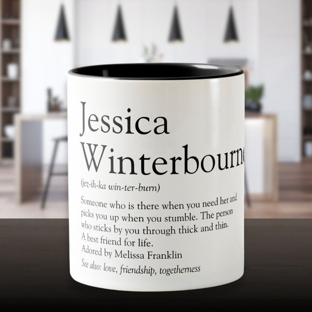 Bästa vän-Roligt för BFF-definition - modern Två-Tonad Mugg (Best Friend BFF Definition Quote Modern Fun Two-Tone Coffee Mug)