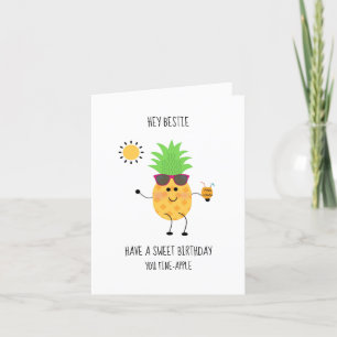 Bästa vän-Roligten på födelsedagen Ananas Tack Kort