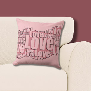 Bästa vän Rosa Kärlek Typografi Mönster Kudde