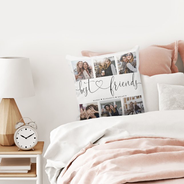 Bästa vän-skriptgåva för kompisars fotokollage kudde (Skapare uppladdad)