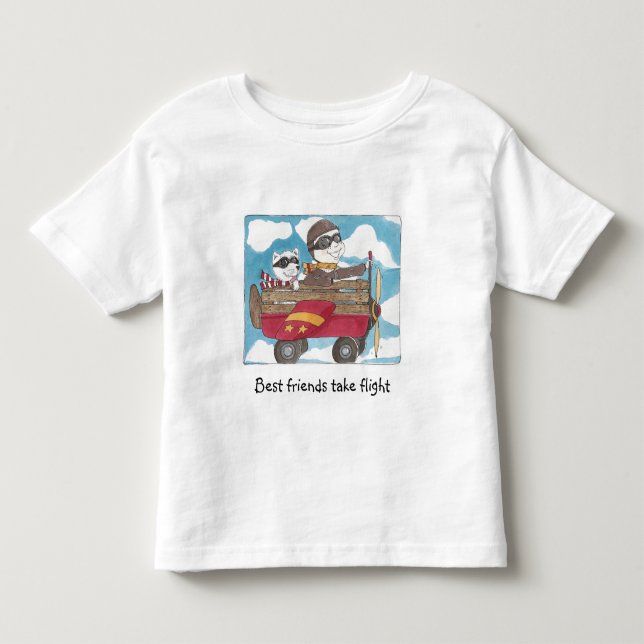 Bästa vän tar flygT-tröja T-shirt (Framsida)