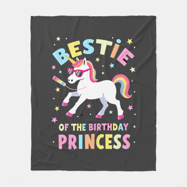 Bästa vän till födelsedagsprinsessan flicka dabbin fleecefilt (Framsidan)