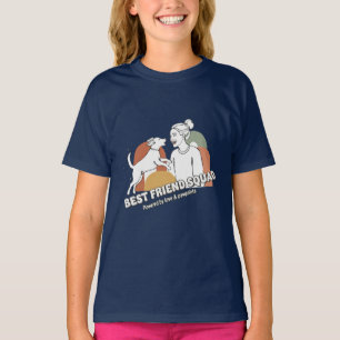 Bästa Vän Trupp Hundmamma Boho Linjekonst T Shirt