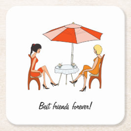 Bästa vän underlägg papper kvadrat