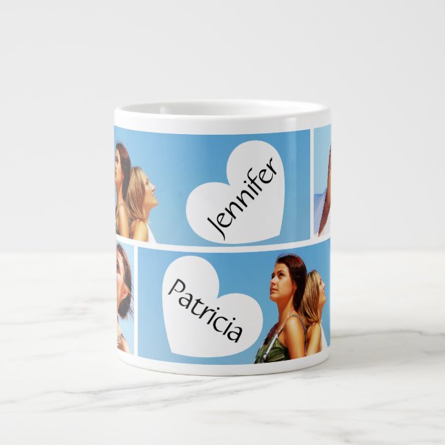 Bästa vän - Vänners minnesvärda fotokollage Jumbo Mugg (Framsidan)