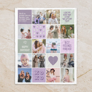 Bästa vän-Vänskap - Besties BFF-fotokollage Fleecefilt