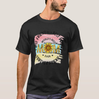 Bästa vän World's Best Mamma Blommigt Halva Leopar T Shirt