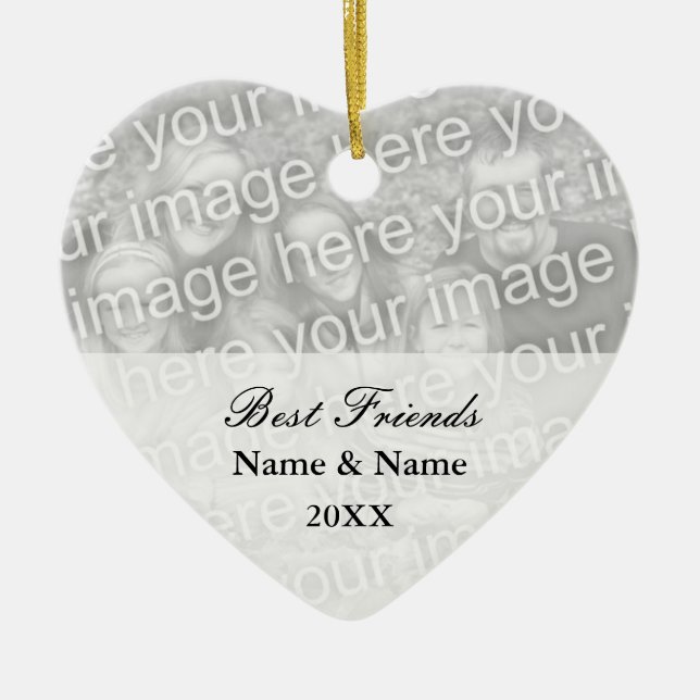 Bästa vänfotoprydnad för vänskaper julgransprydnad keramik (Framsidan)