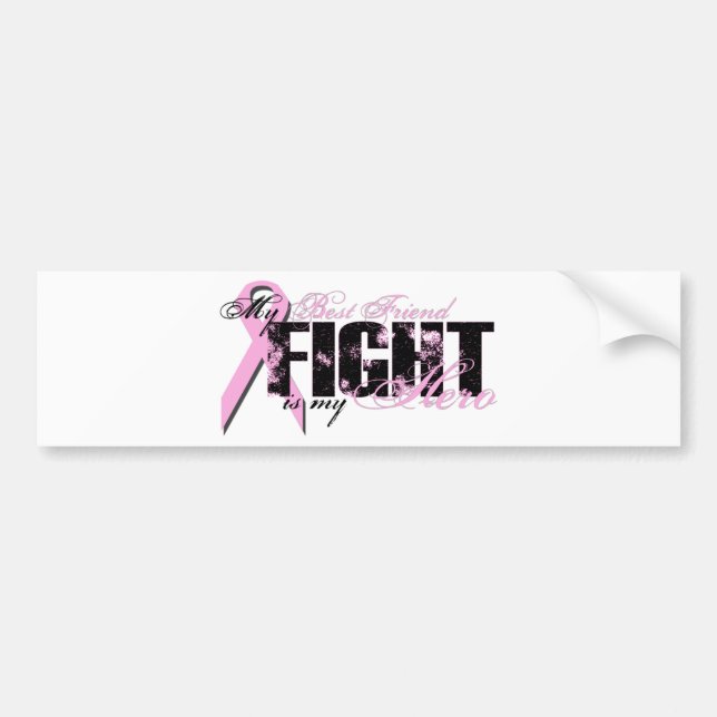 Bästa vänhjälte - slagsmålbröstcancer bildekal (Framsidan)