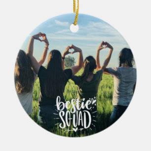 Bästa väninnorna Personlig Foto BFF Vänskap Julgransprydnad Keramik
