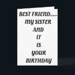 *BÄSTA VÄNNE OCH SISTER* BIRTHDY-REDO TILL PARTY KORT<br><div class="desc">EN ****UNDERBAR ANLEDNING TILL PARTY MED DINA GIRLFRIENDER FÖR SÄKER***** OCH HUR MÅNGA SOM HAR FÅTT MÖJLIGHET ATT VARA DIN "SISTER" OCH DIN "BÄSTA FRAEND" HÖGER? HA ROLIGT!!!!!!!!!!!! PÅ HENNES """"""BIRTHDAY""""""""""""""""</div>