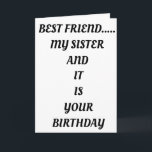 *BÄSTA VÄNNE OCH SISTER* BIRTHDY-REDO TILL PARTY KORT<br><div class="desc">EN ****UNDERBAR ANLEDNING TILL PARTY MED DINA GIRLFRIENDER FÖR SÄKER***** OCH HUR MÅNGA SOM HAR FÅTT MÖJLIGHET ATT VARA DIN "SISTER" OCH DIN "BÄSTA FRAEND" HÖGER? HA ROLIGT!!!!!!!!!!!! PÅ HENNES """"""BIRTHDAY""""""""""""""""</div>