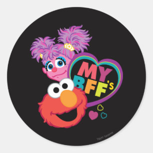 Bästa vännen Abby och Elmo Runt Klistermärke