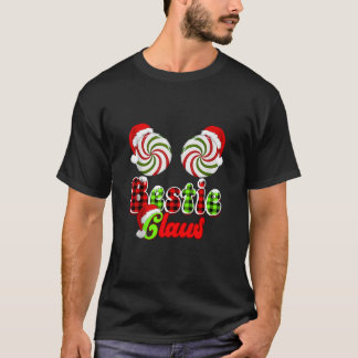 Bästa vännen Claus Par Peppermint Candy Cane Jul T Shirt