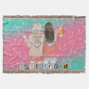 BÄSTA VÄNNEN QUILT-LIKNANDE KASTTÄCKE FILT