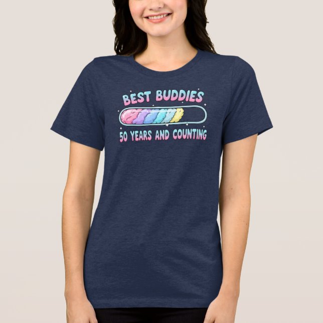 Bästa vänner 50 år och räknar t shirt (Framsida)