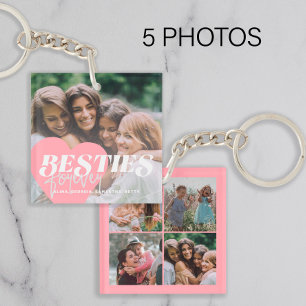 Bästa vänner 5 fotokollage flickaktigt rosa sött