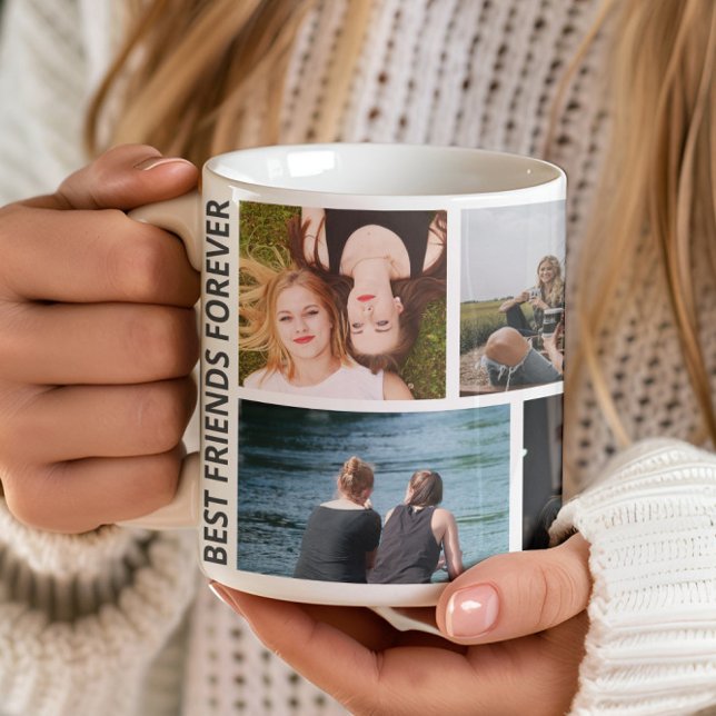 Bästa vänner 7 fotokollage kaffemugg (Skapare uppladdad)