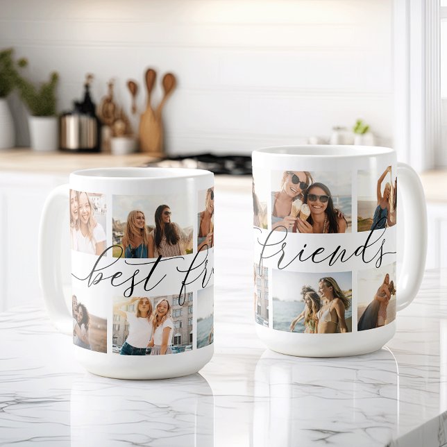 Bästa vänner 8 fotokollage kaffemugg (Skapare uppladdad)