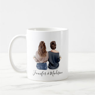 Bästa vänner Anpassade frisyrer BFF Bästa vänner V Kaffemugg