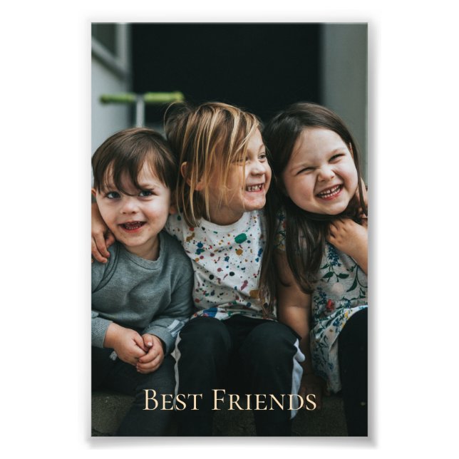 Bästa vänner | Anpassningsbar fotomall och text Fototryck (Framsidan)