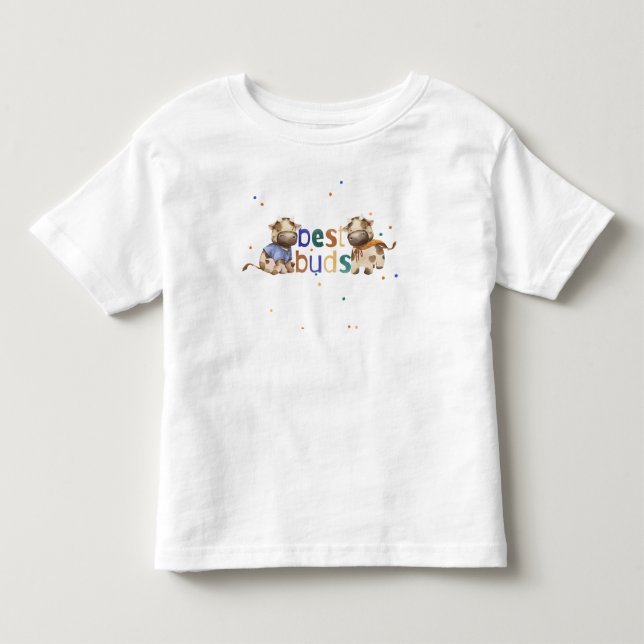 Bästa vänner, bästa buskar, söta ko-tecken t shirt (Framsida)