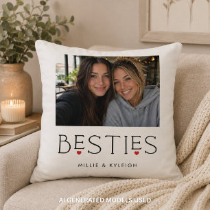 Bästa vänner Bästis Hjärtat Typografi Foto Kudde