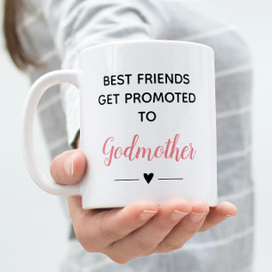 Bästa vänner befordras till Godmoders Rosa Kaffemugg