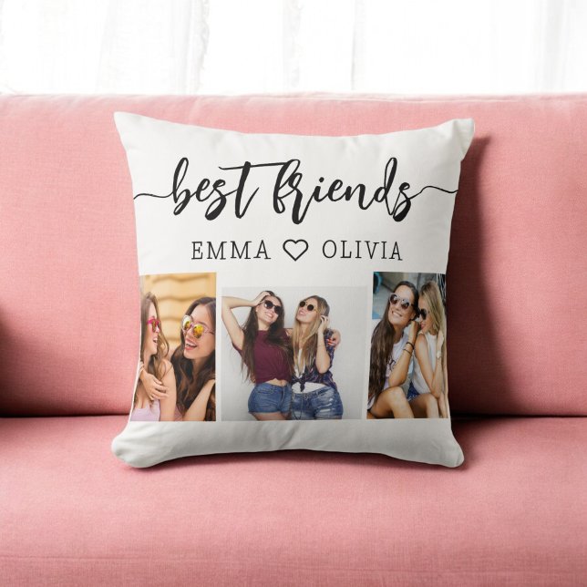 Bästa vänner Besties 3 Photo Collage Keepsaké Kudde (Skapare uppladdad)