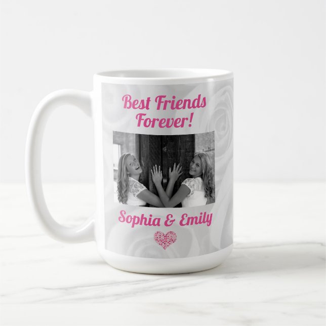 Bästa vänner Besties BFF Lägg till bild Namn Cute  Kaffemugg (Vänster)