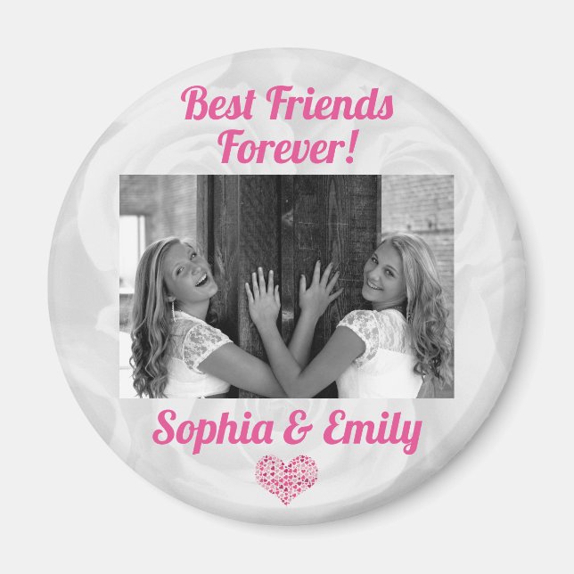 Bästa vänner Besties BFF Lägg till bild Namn Cute  Magnet (Framsidan)