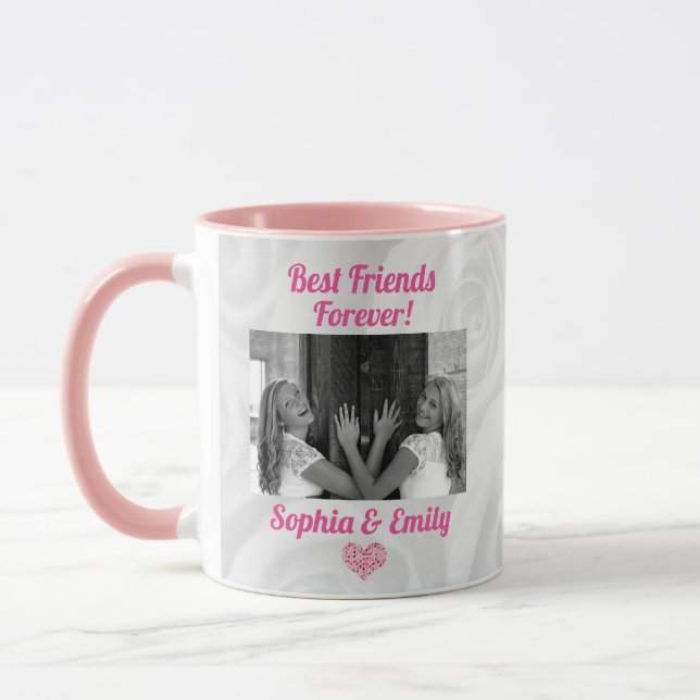 Bästa vänner Besties BFF Lägg till bild Namn Cute  Mugg (Vänster)