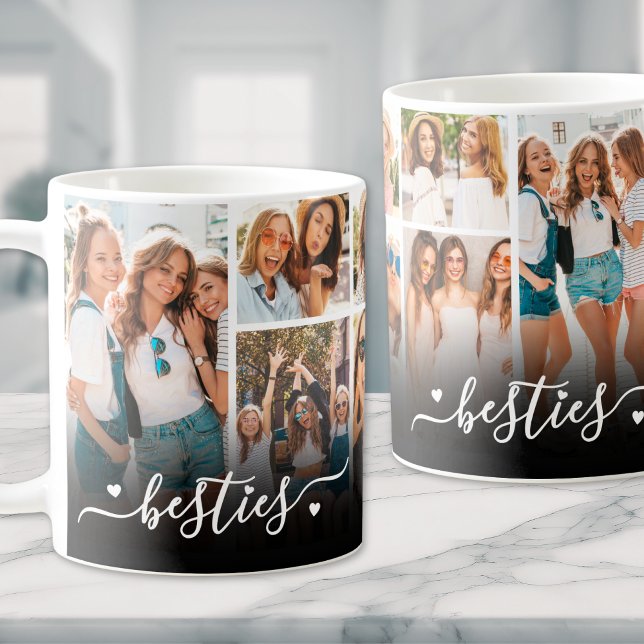Bästa vänner Besties-fotokollage Kaffemugg (Best Friends Besties Photo Collage Coffee Mug)