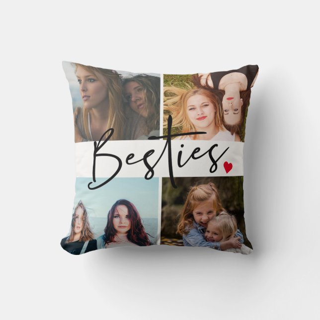 Bästa vänner Besties-fotokollage Kudde (Framsida)