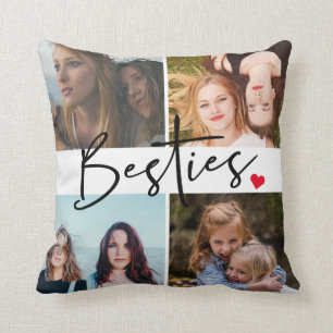 Bästa vänner Besties-fotokollage Kudde