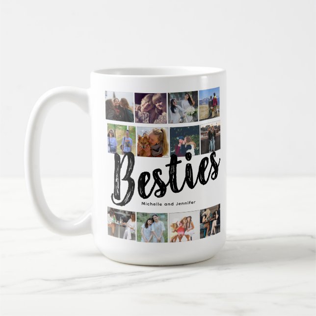 Bästa vänner | Besties Photo Collage Kaffemugg (Vänster)