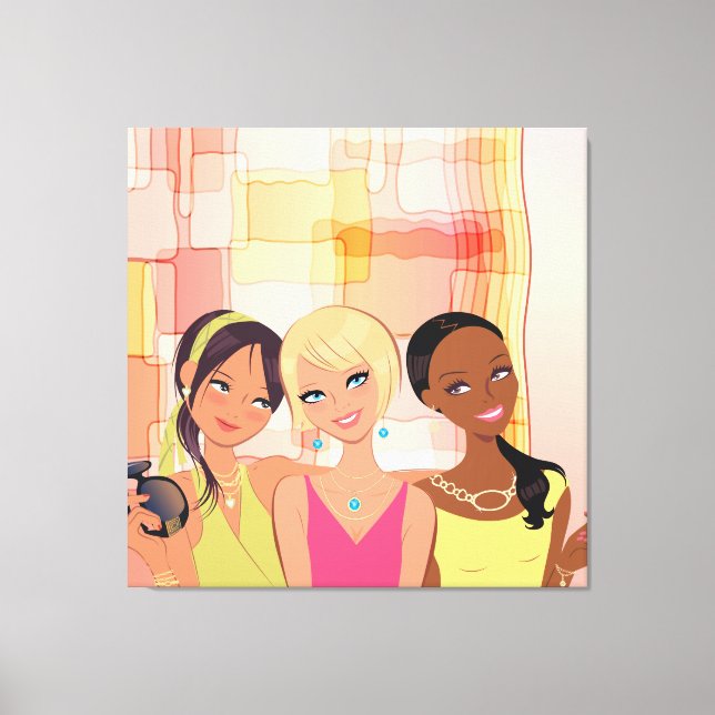 Bästa vänner BFF-arbetsyta Canvastryck (Framsida)