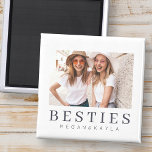 Bästa vänner BFF-foto med minimalistisk modern Chi Magnet<br><div class="desc">Design består av roligt och lekfull typografi med sans serif- och serif-teckensnitt. Lägg till ett anpassningsbar-foto.</div>